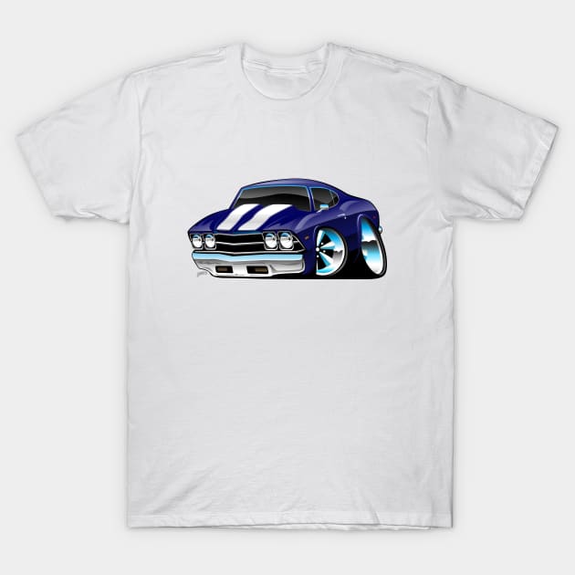 Classic American Muscle Car Cartoon T-Shirt by hobrath